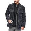 Générique Cappotto di Giacca in Velluto a Costine Semplice Petto da Uomo con Risvolto Tinta Unita E Design Multitasche Tuta Sportiva Retro Casual Giacca da Sera Festive, grigio, M