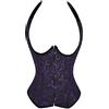 WLFFW Corsetto Punk Sottoseno Corpetto Bustino Pirata Donna L Nero Viola