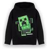 MINECRAFT Felpa con Cappuccio per Ragazzi | Felpa con Cappuccio Nera Graphic per Bambini e Adolescenti | Game Sprite Jumper Creeper Block Felpa Pop out | Regalo di Merchandising per Giocatori per Lui