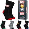 Marvel Calzini Uomo EU 40-45, Pacco da 5 Calze Uomo Supereroi, Morbido e Traspirante Calze Uomo, Idea Regalo Accogliente (40-45 EU, Nero/Grigio)