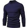 Cooleep Maglione Dolcevita Uomo Invernale Maglia Collo Alto Uomo Slim Fit Pullover Blu Profondo M