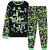 MINECRAFT Lungo Pigiama Ragazzo, Cotone Abbigliamento da Casa - Regalo Bambino (Nero/Verde, 9-10 Anni)