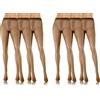 sesto senso Collant Trasparenti Donna 2 S0 Denari 6 Paia Effecto Tutto Nudo Sottile Estivi Invisibili Liscio 6Pack 4 L Fumo