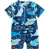Carolilly Costume da Bagno Bambino Bambino Bambino Un Pezzo Stampato Squali o Dinosauri Anti-UV (0-5 Anni), blu, 6- 12 mesi