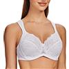 MELENECA Donna Reggiseno in Pizzo Coppa Piena Sostegno Senza Imbottito Bianco-Pizzo 5F