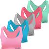 LOREZA ® 5 Bustier per Ragazze in Microfibra Reggiseno Sportivo Intimo con Schiena Spalline Spaghetti
