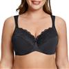 MELENECA Donna Reggiseno Pizzo Minimizer Taglie Forti Cinghie Imbottite Coppa Piena con Ferretto Schwarz 10I