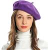 ZLYC Donna Lana Basco Scozzese Stile Francese Berretto