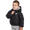 Nike - Giubbotto per bambini con cappuccio, con zip completa, imbottito, nero 86K082KOU Nuovo (FR/ES, Età, 3 mesi, 6 mesi, Nero)