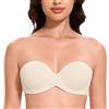 MELENECA Donna Push Up Reggiseno Senza Spalline Invisibile con Ferretto Dollaro di Sabbia 2D