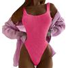 PINTUTU Scollatura Quadrata Body Donna Estate Collo Senza Maniche Skinny Elastico con Chiusura A Bottone Cavallo Vita Stretta Backless Tinta Unita Costume Intero Donna