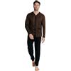 ALV by Alviero Martini Pigiama da Uomo Lungo in Tessuto Jacquard Punto Milano, Vari Modelli E Taglie (IT, Testo, XXL, Regular, Regular, ALP618-Marrone/Nero)