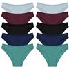 MKLQLS Confezione da 10 Slip da Donna in Cotone a Vita Media Mutandine Elasticizzate Traspiranti Comode Mutandine Sportive Set di Mutande 3 L