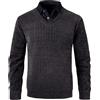 OlyljpinZ Uomo Scollo a V Casual Pullover Maniche Lunghe Maglia Pullover Lavorato a Maglia con Colletto di Camicia Maglioncino V-Collo Maglione Inverno Classico