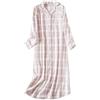 Generic Camicie da notte lunghe e calde da donna - Abbigliamento da notte da donna a manica lunga, pigiama morbido, loungewear, casual, abbottonato, camicia da notte invernale termica, taglia grande, camicia