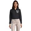 Ristohouse Camicia Bianca/Nera Professionale da Donna, Manica Lunga, Policotone, Colletto Rigido, con Taschino, per Camerieri (Nero, XS)