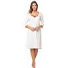 e.Femme® Camicia da Notte da Donna Lydia 752 in 50% Cotone e 50% Modal, Natur, 50