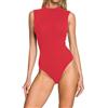 BODYWEAR LTD Body da Donna Senza Maniche, Collo Alto, Vestibilità Comoda, Abbigliamento per Prestazioni, Essenziale per Lezioni di Danza, Ginnastica, Discoteca, Rosso, M/L