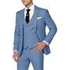 HUUTOE Completo da uomo in 3 pezzi, slim fit, abiti da ballo per uomo, abito da sposa, giacca estiva, giacca, gilet, pantaloni, set smoking