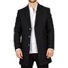 Infinity Leather Cappotto Invernale da Uomo in Misto Lana Nero con Revers a Lancia e Tasche