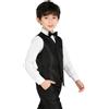 Alizeal Set da 3 pezzi con papillon da bambino, cravatta e gilet classico in tinta unita, 078-Nero, 12