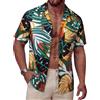 Ailisus Camicie hawaiane da uomo a maniche corte estive casual da uomo tropicale floreale vacanze spiaggia feste funky camicie, Giallo e verde., S
