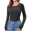 Crewhpo Maglia Intima Donna Termica con Fori per i Pollici Calda e Comoda