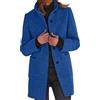 Generisch Cappotti da donna, elegante, blazerJacket da donna, in lana, con tasche, giacca lunga da donna, alla moda, casual, con parte anteriore aperta, blazer da donna, elegante, corto per abito, Blu scuro, S