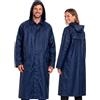 BWOLF POSEIDON Impermeabile Uomo Lungo Poncho Antipioggia Riutilizzabile Outdoor con Cappuccio, Blu, XXL