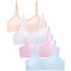 Adorel Reggiseni Sportivi in Cotone Intimo Imbottito Ragazza Confezione da 4 Bianco Rosa Blu Beige 12-16 Anni