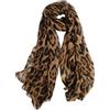 LEBOOBELL Donna leopardo stampa sciarpe Lady leggero sciarpa morbido crema solare scialli Vintage avvolgere sciallo Khaki