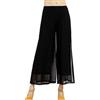 SEAUR Pantaloni da danza da donna, in chiffon, a gamba larga, per danza orientale, latina, pilates, yoga, palazzo, pantaloni estivi, per il tempo libero, S-XL, Nero , M