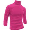 uxcell sourcing map Uomo Slim vestibilità Leggero Manica Lunga Pullover Top Dolcevita T-Shirt Rosa Rossa 44
