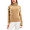 Toocool Maglione Donna Collo Alto Peloso Eco Pelliccia Pullover VI-9518 [L/XL,Camel]