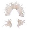 WAZHAKU Costume di Carnevale Gotico Piume Shrug Sciarpa Poncho Halloween Party Costume Epauletten Shrug Collare Donna Mantello Cape Boa Sciarpa Gotica per Halloween Cosplay travestimento, R bianco