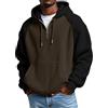 Generico Felpa Uomo con Cappuccio Invernale con Mezza Zip - Hoodie Girocollo Casual da Confortabile, Felpe a Taglio Largo con Tasche e Polsini Elastici