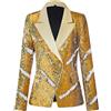 CARFFIV Moda Donna Doppiopetto Banchetto Festa Festa Paillettes Maniche Lunghe Giacche