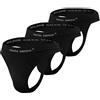 sesto senso Uomo Seamless Strings Mutande G-Strings Sexy Intima di Base Perizoma 3 Pack L/XL Nero