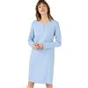 Damart - Camicia Da Notte Maglia A Costine Donna, Blu grigio, XL