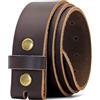 Ashford Ridge Cintura con bottone a pressione in vera pelle da 40 mm - Marrone 100cm