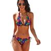 Generic Costume da bagno da donna con teschi colorati, costume da bagno a due pezzi, Stile:, L
