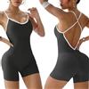 XDSP Tuta Intera Donna Sportiva Elegante Pantaloncini Tight V back Jumpsuit Tuta senza Slims maniche per sport Scrunch Butt tuta yoga con intera elasticizzata One Piece Palestra Bodysuit