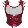 SCARLET DARKNESS Women Renaissance Corset Lace-up Underbust Corset Top Vintage Medieval Bustier