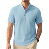 Enlision Camicia Lino Uomo Manica Corta Camicie Estive Uomo Collo Coreana Elegante Casual Spiaggia Ampia Maglietta Lino con Bottoni Henley Shirt