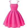 Generico Abiti da Bambina Senza Maniche Elegante Vestito Estivo A-Line Cotone Abito Principessa Ragazza Abito Estivo Tinta Unita Ragazze Vestiti da Sposa per Feste Compleanni