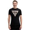 Guess Maglietta a Triangolo Eco a Maniche Corte da Uomo, Nero Corvino, L