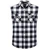 Iris Sprite - Camicia da uomo senza maniche a quadri, in flanella, stile casual, con bottoni, vestibilità ampia con tasca, XXL
