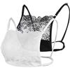 LoudSung Reggiseno finto in pizzo con inserto per scollatura, in cotone, per donne e ragazze, 2 pezzi, Pizzo-c-bianco&nero, 48