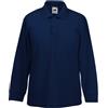 Fruit of the Loom - Polo Manica Lunga - Bambino (14-15 Anni) (Blu Scuro)