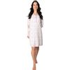 Leo Corsetteria Camicia da Notte 100% Caldo Cotone Donna Serafino No Polsini Marca Arcte Bianco Rosa Taglia L FBA
